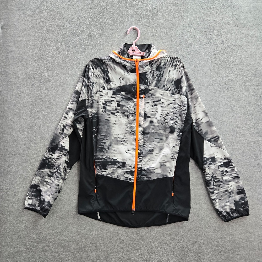 Nike Women Jacket M Black Abstract Terra Kiger Running Windrunner Windbreaker